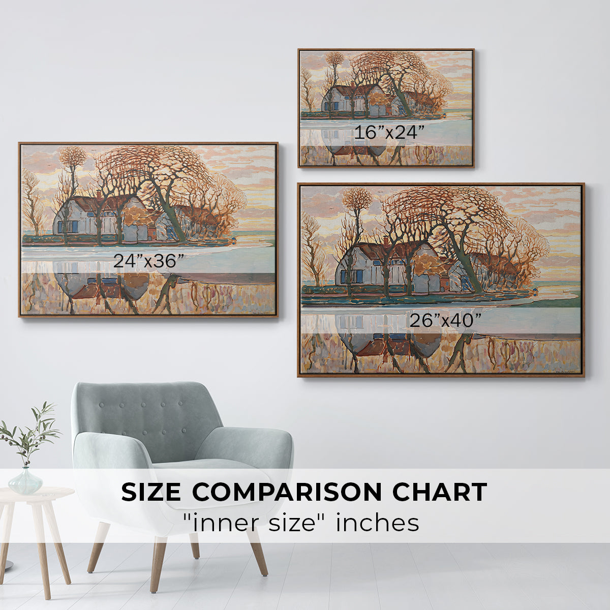 Farm near Duivendrecht, c. 1916 - Floater Framed Canvas Print