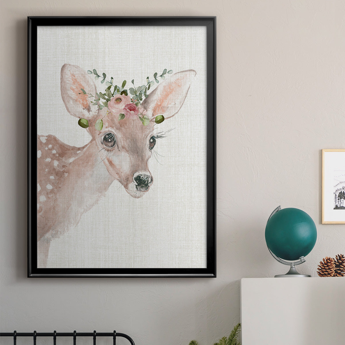 Dressy Fawn - Modern Framed Canvas Print