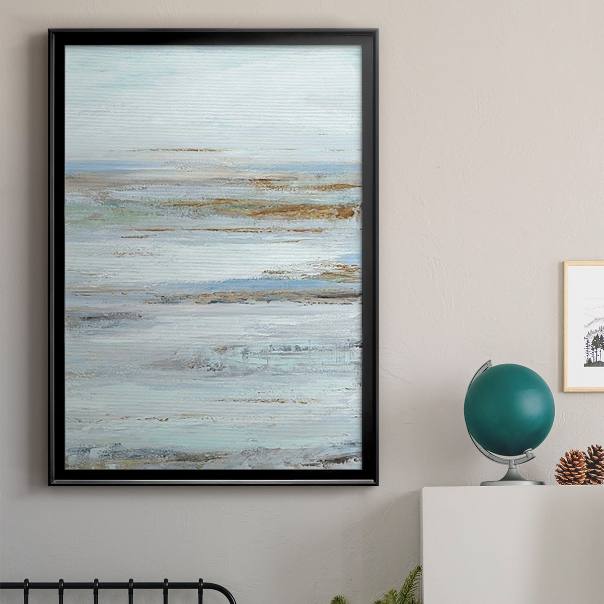 Muted Misty Marsh II - Modern Framed Canvas Print