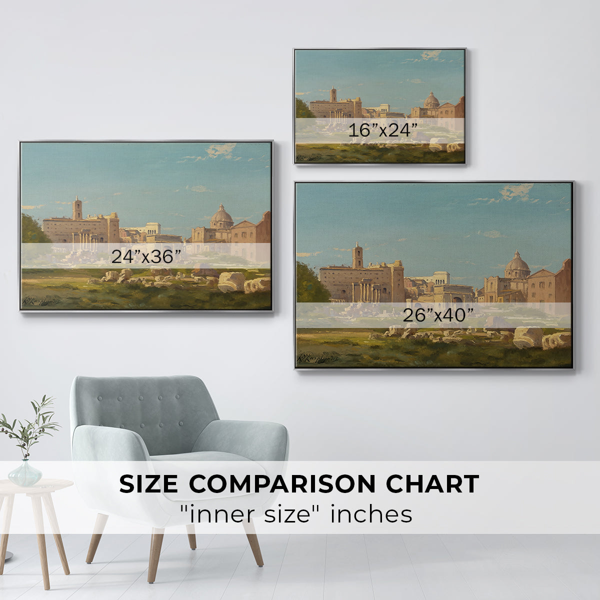 The Roman Forum, c. 1860 - Floater Framed Canvas Print