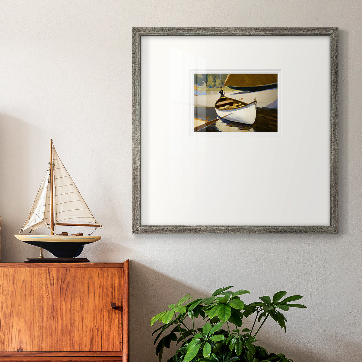 Canoe Premium Framed Print Double Matboard