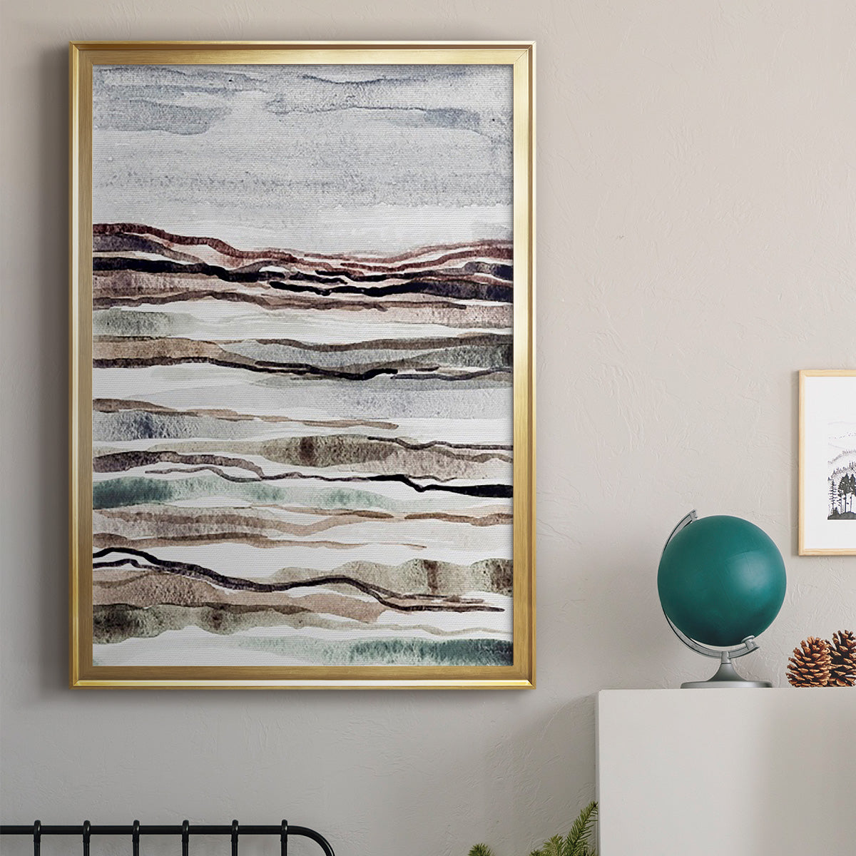 Muted Earth Layers I - Modern Framed Canvas Print