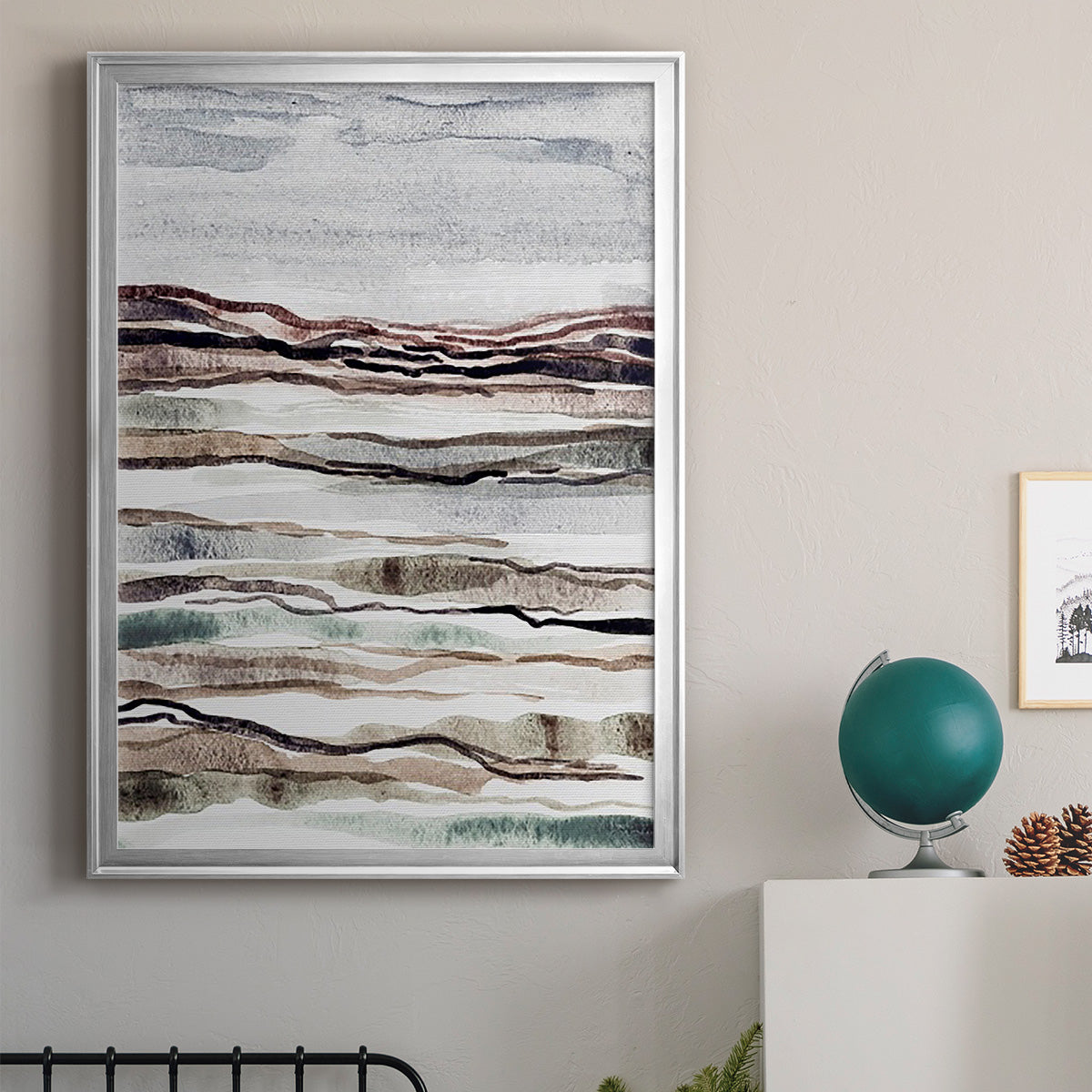 Muted Earth Layers I - Modern Framed Canvas Print