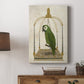 Green Parrot on Swing - Canvas Art Print