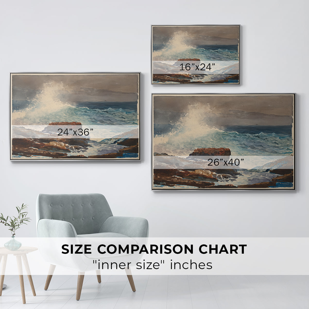 Incoming Tide, Scarboro, Maine, 1883 - Floater Framed Canvas Print