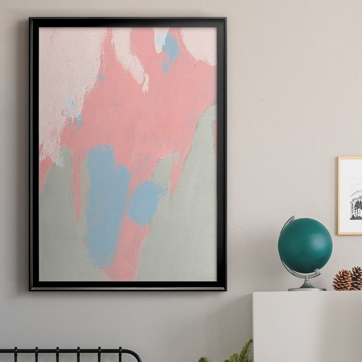 Blushing Abstract III - Modern Framed Canvas Print