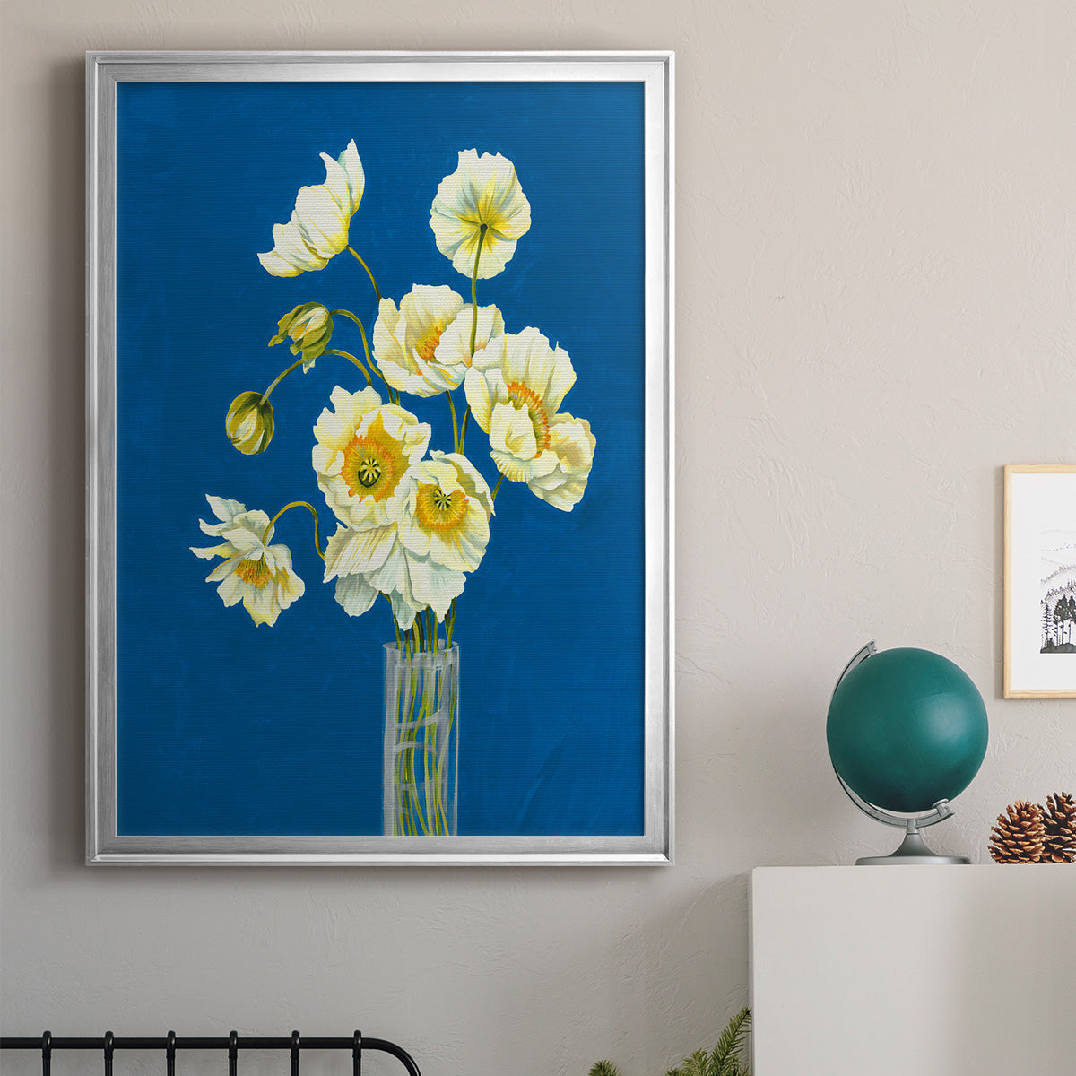 Ice Poppies - Modern Framed Canvas Print