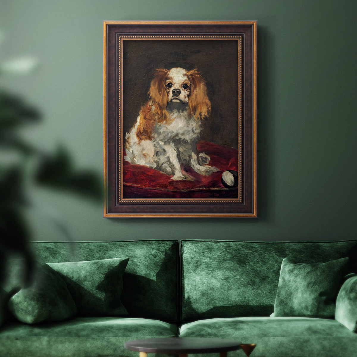A King Charles Spaniel - Ornate Framed Canvas Print
