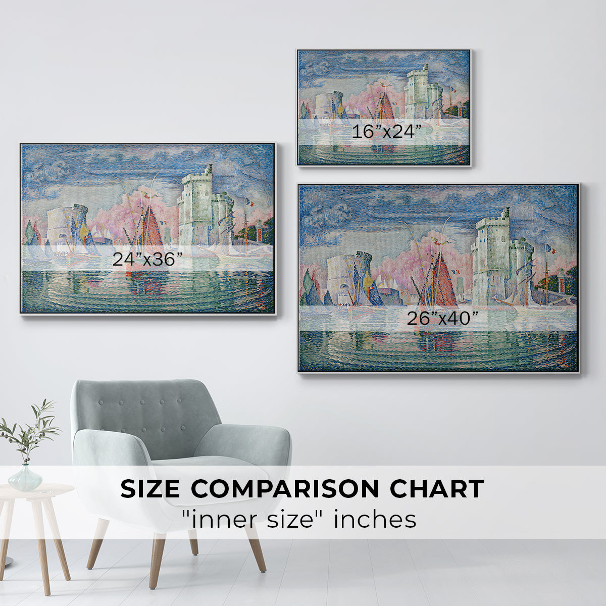 Entrance to the Port of La Rochelle, 1921 - Floater Framed Canvas Print