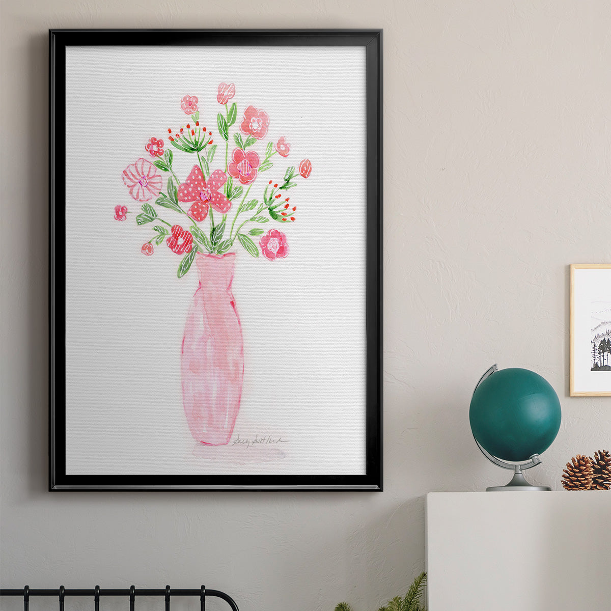 Boho Pinwheel Bouquet I - Modern Framed Canvas Print