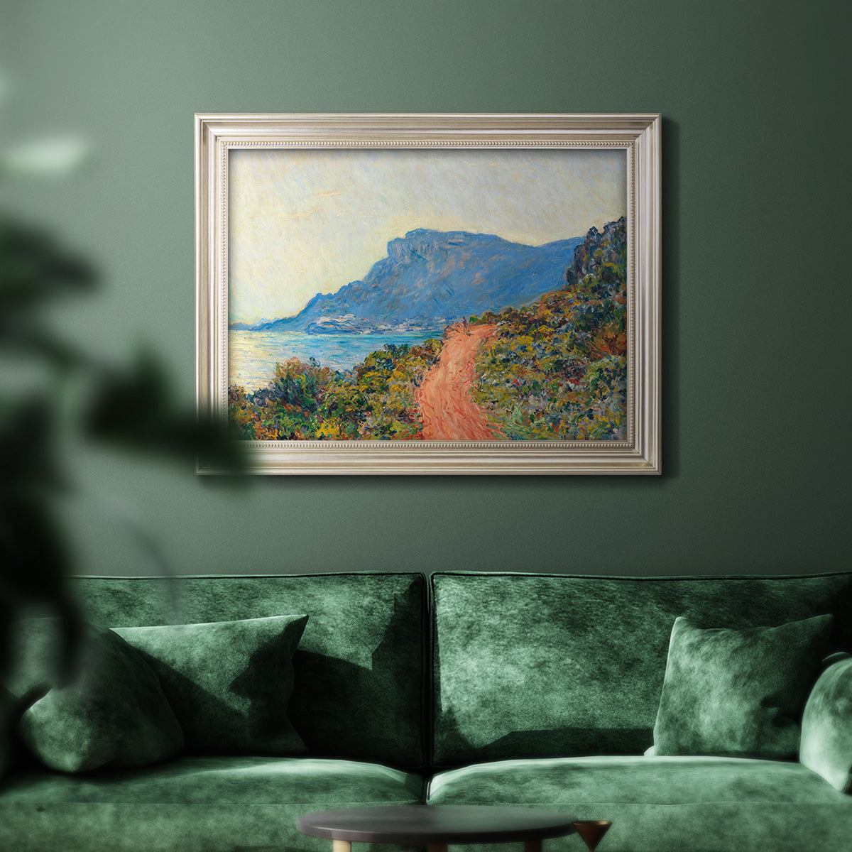 Affiche La Corniche près de Monaco Peinture - Ornate Framed Canvas Print