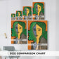Size comparison chart for canvas art prints, showing multiple size options.