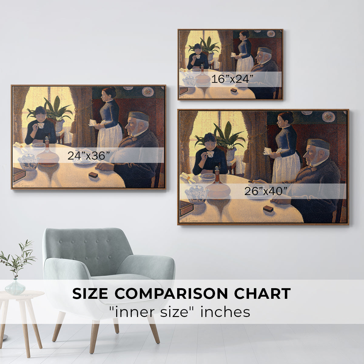 The Dining Room (Breakfast), 1886-1887 - Floater Framed Canvas Print