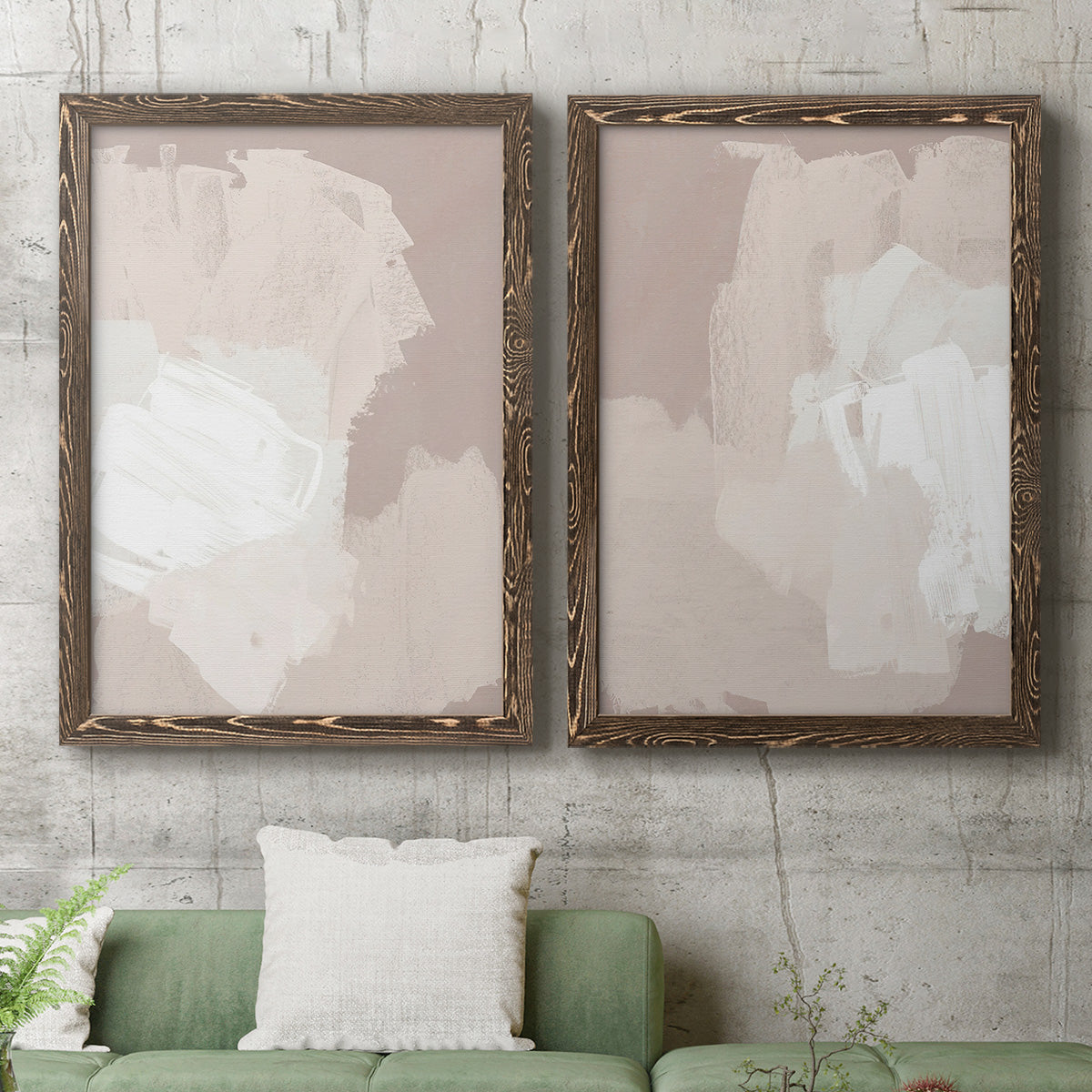 Cloud Slate I - Barnwood Framed Canvas Set