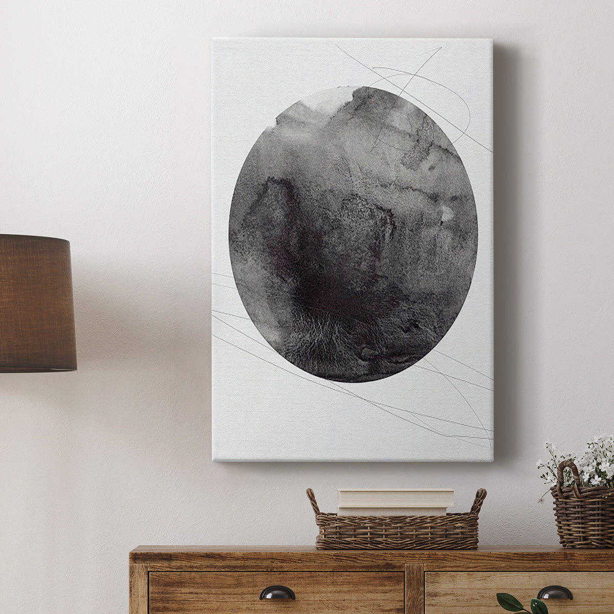 Graphite Moon I Premium Gallery Wrapped Canvas - Ready to Hang