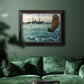 Impressionist naval seascape with the Kearsarge by Édouard Manet in an ornate black frame with gilded inner detail displayed in a dark-toned interior setting.