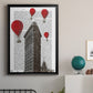 Flat Iron Building and Red Hot Air Balloons - Modern Framed Canvas Print