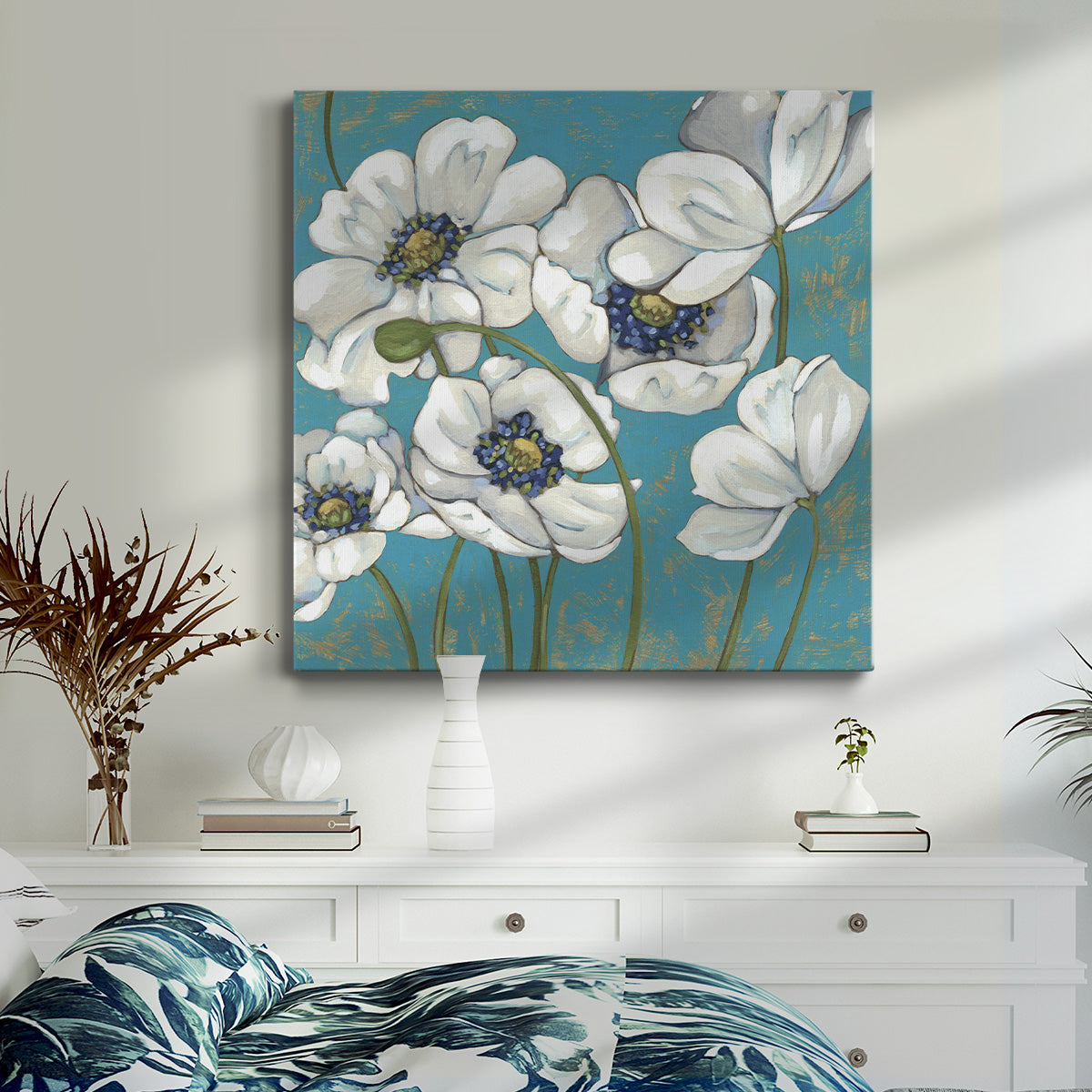 Lakeside Poppies I - Canvas Art Print