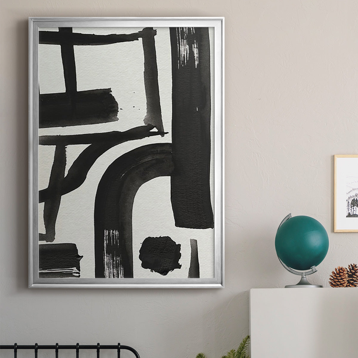 Inkwell Intersect I - Modern Framed Canvas Print