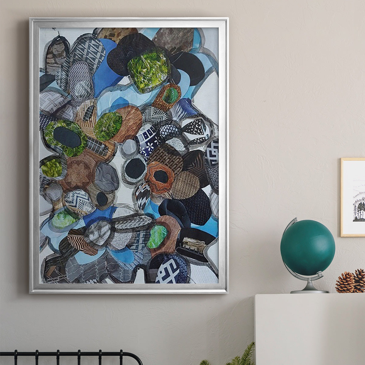 Catalina Island Blue Glass - Modern Framed Canvas Print