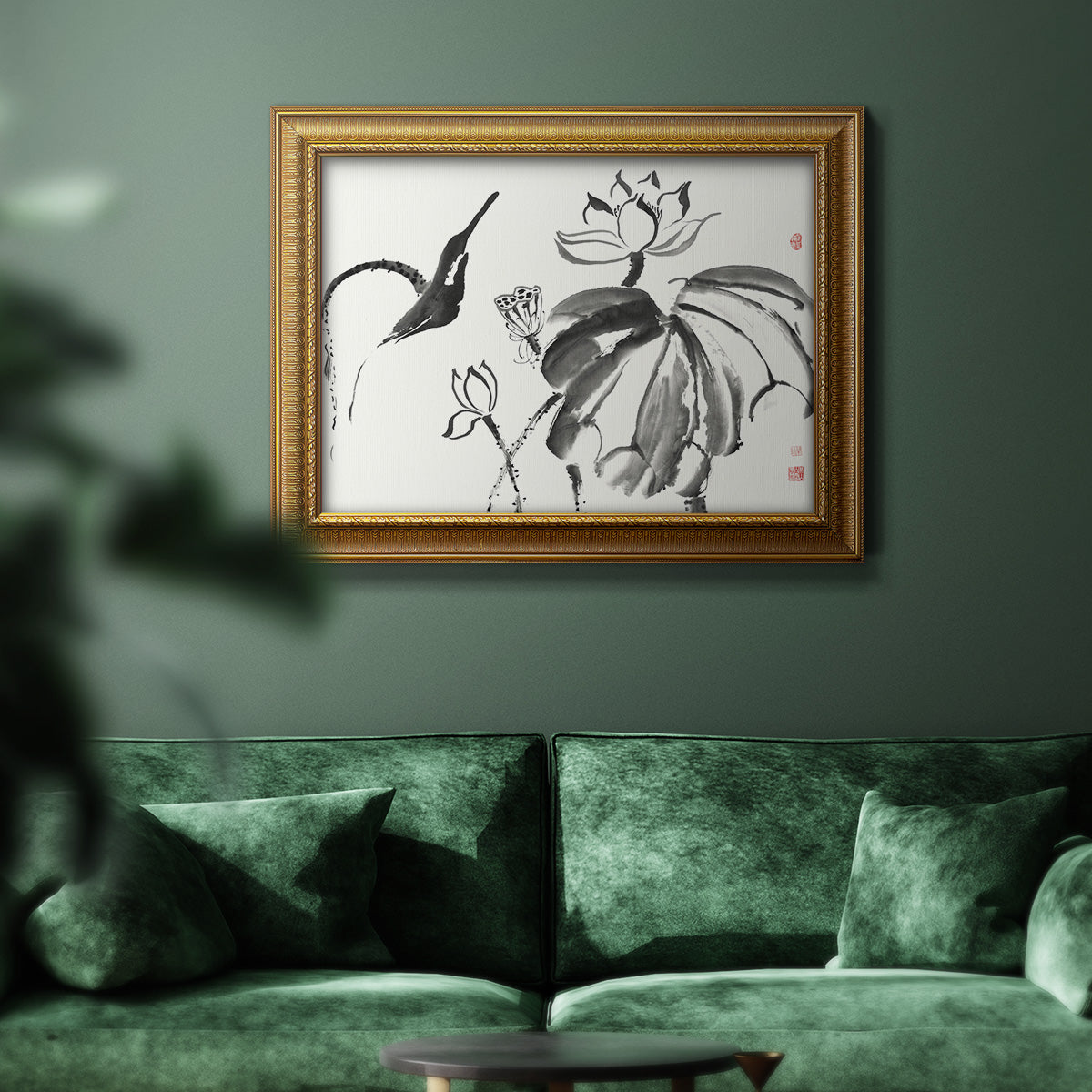 Lotus Study I Premium Framed Canvas- Ready to Hang