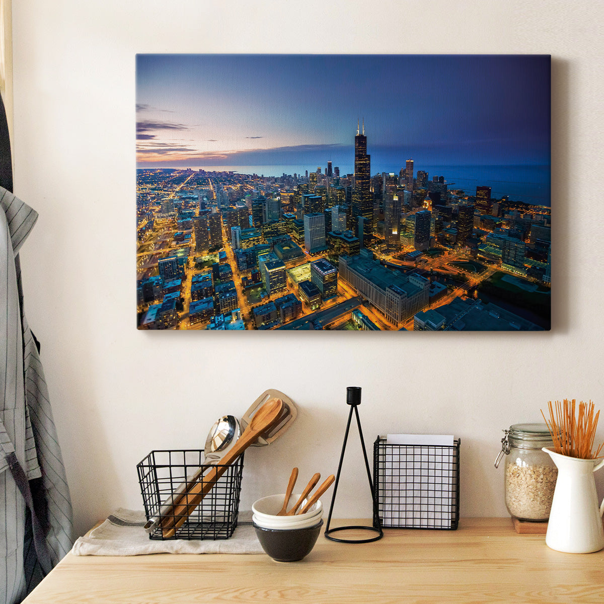 Sunset Downtown Chicago - Canvas Art Print