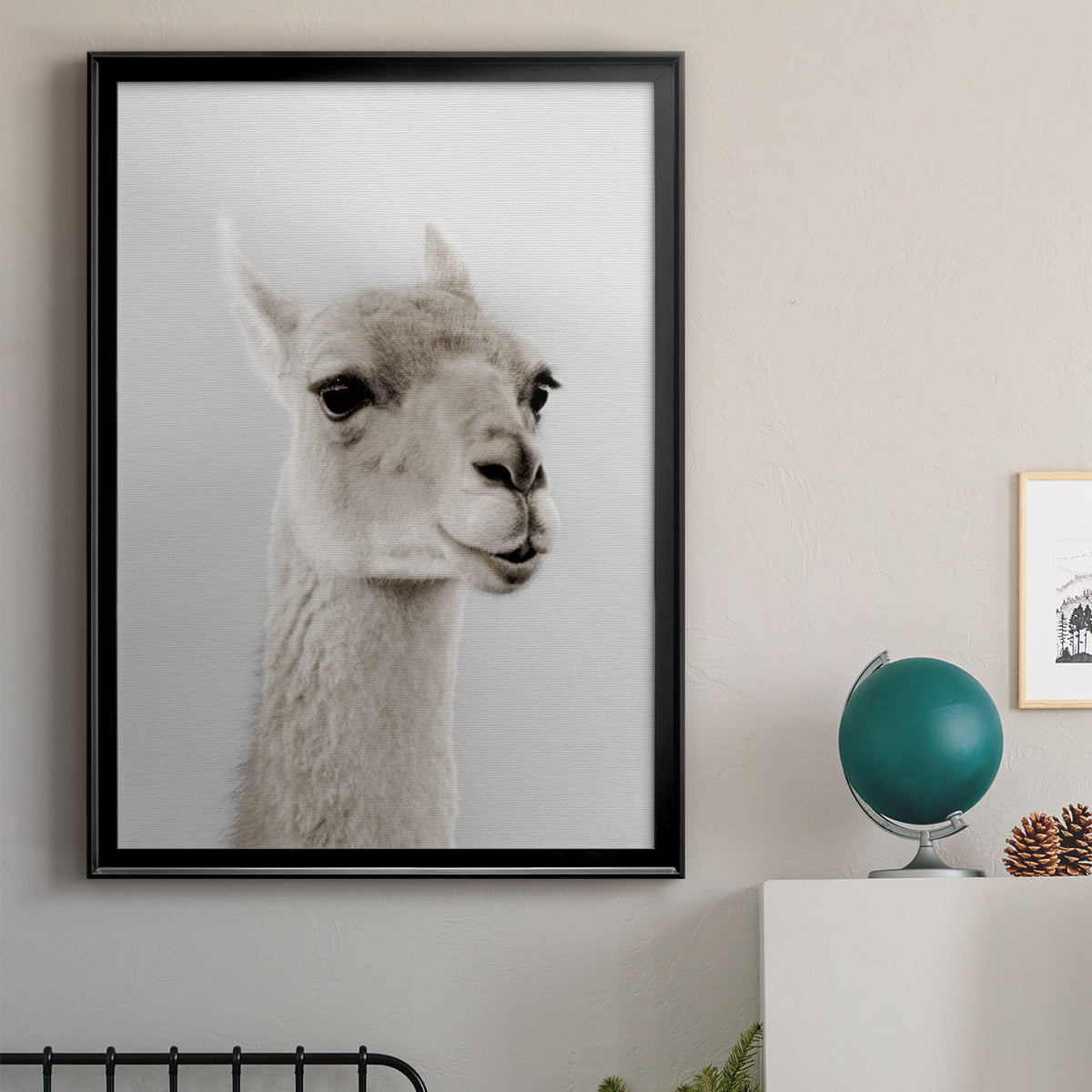 Soft Llama - Modern Framed Canvas Print