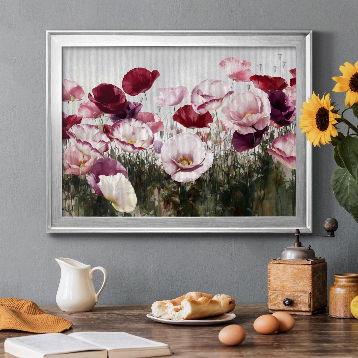 Royal Poppy Field Premium Classic Framed Canvas - Ready to Hang