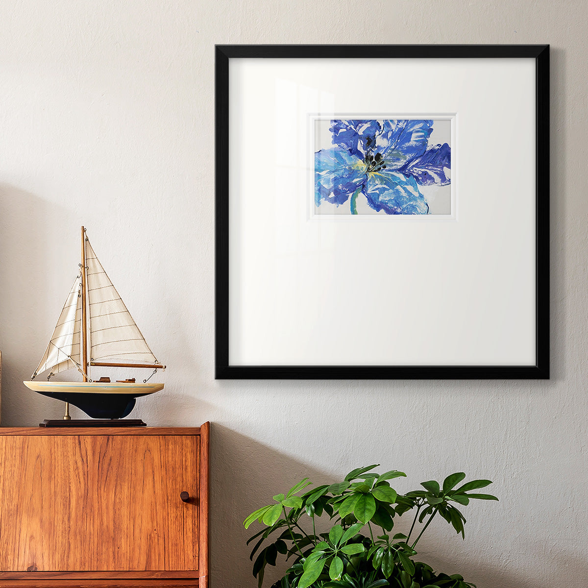 Fleur Bleue I Premium Framed Print Double Matboard