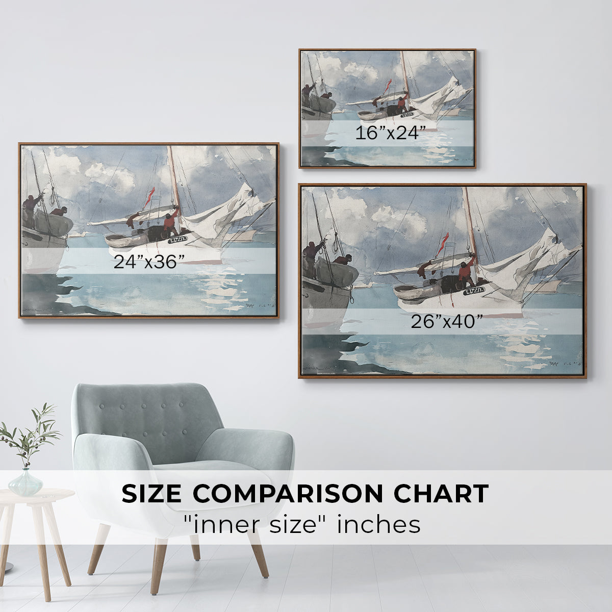 Fishing Boats, Key West, 1903 - Floater Framed Canvas Print
