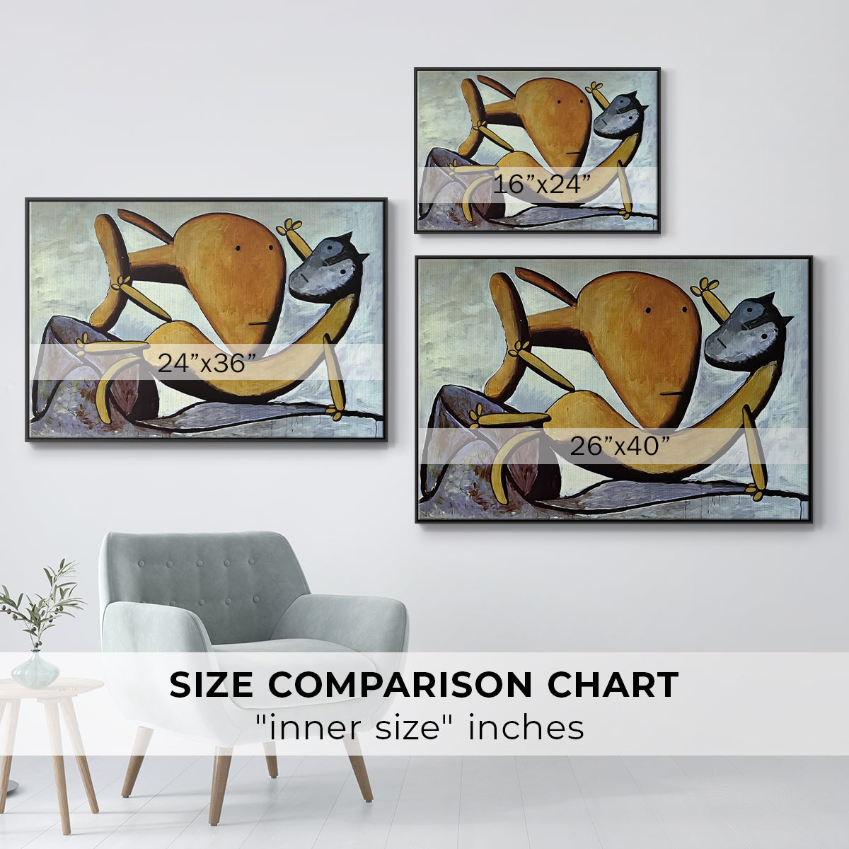 Cat and Big Fish, c. 1931 - Floater Framed Canvas Print