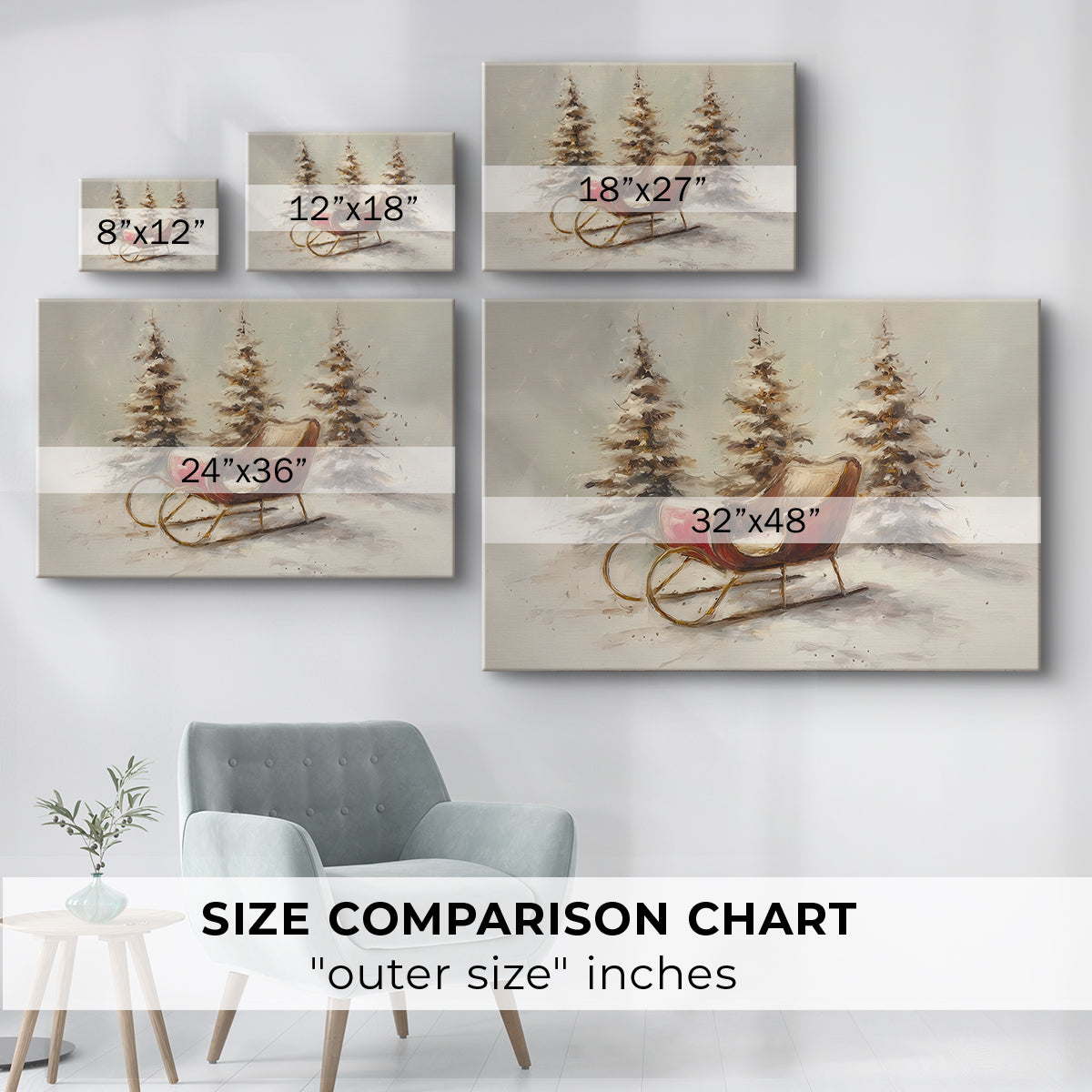 Tinsel-Gold Whisper of Evergreen - Canvas Art Print