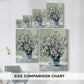 Size comparison chart for canvas art prints, showing multiple size options.