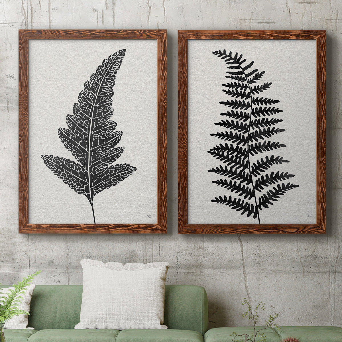 Forest Fern I - Premium Framed Canvas 2 Piece Set - Ready to Hang