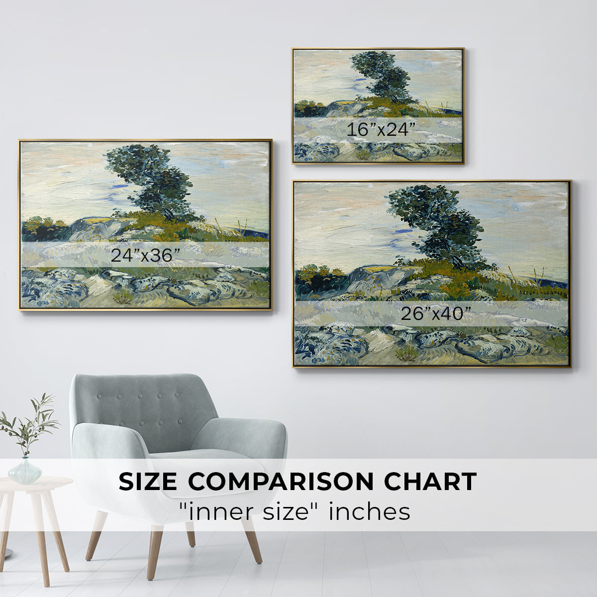 The Rocks, 1888 - Floater Framed Canvas Print