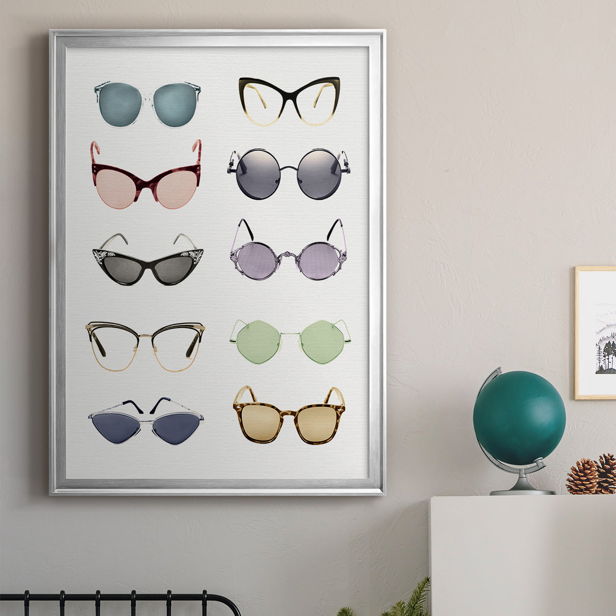 Vintage Glasses I - Modern Framed Canvas Print