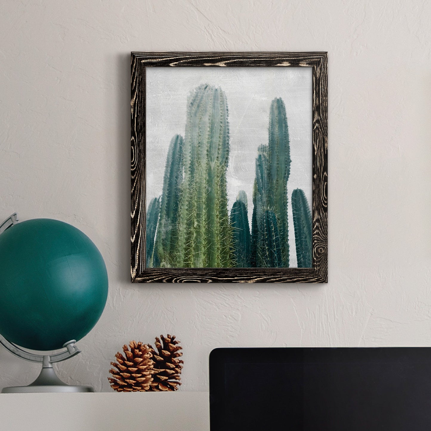 Aruba Cacti I - Premium Canvas Framed in Barnwood - Ready to Hang