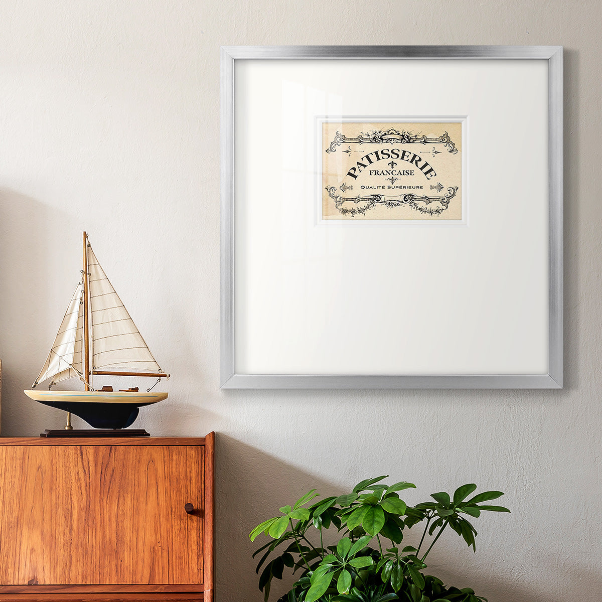 Antique French Label I Premium Framed Print Double Matboard