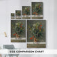 Size comparison chart for canvas art prints, showing multiple size options.