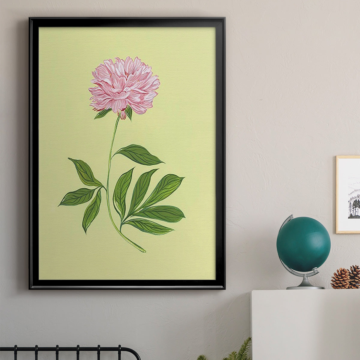 Peonies in Yellow I - Modern Framed Canvas Print