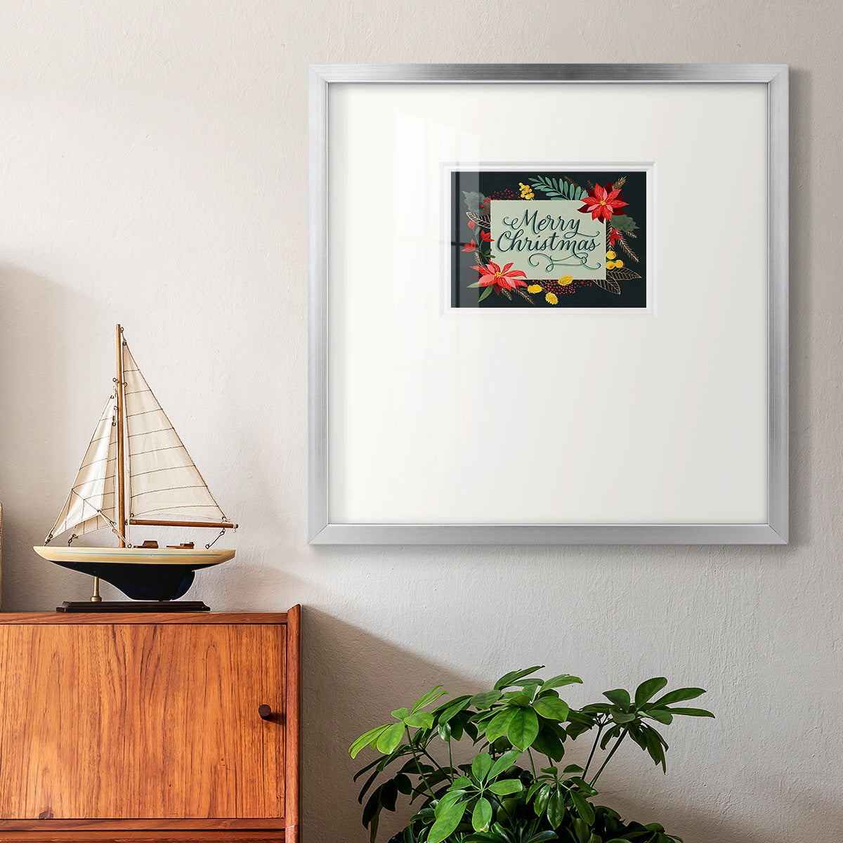 Bright Christmas Night  I Premium Framed Print Double Matboard