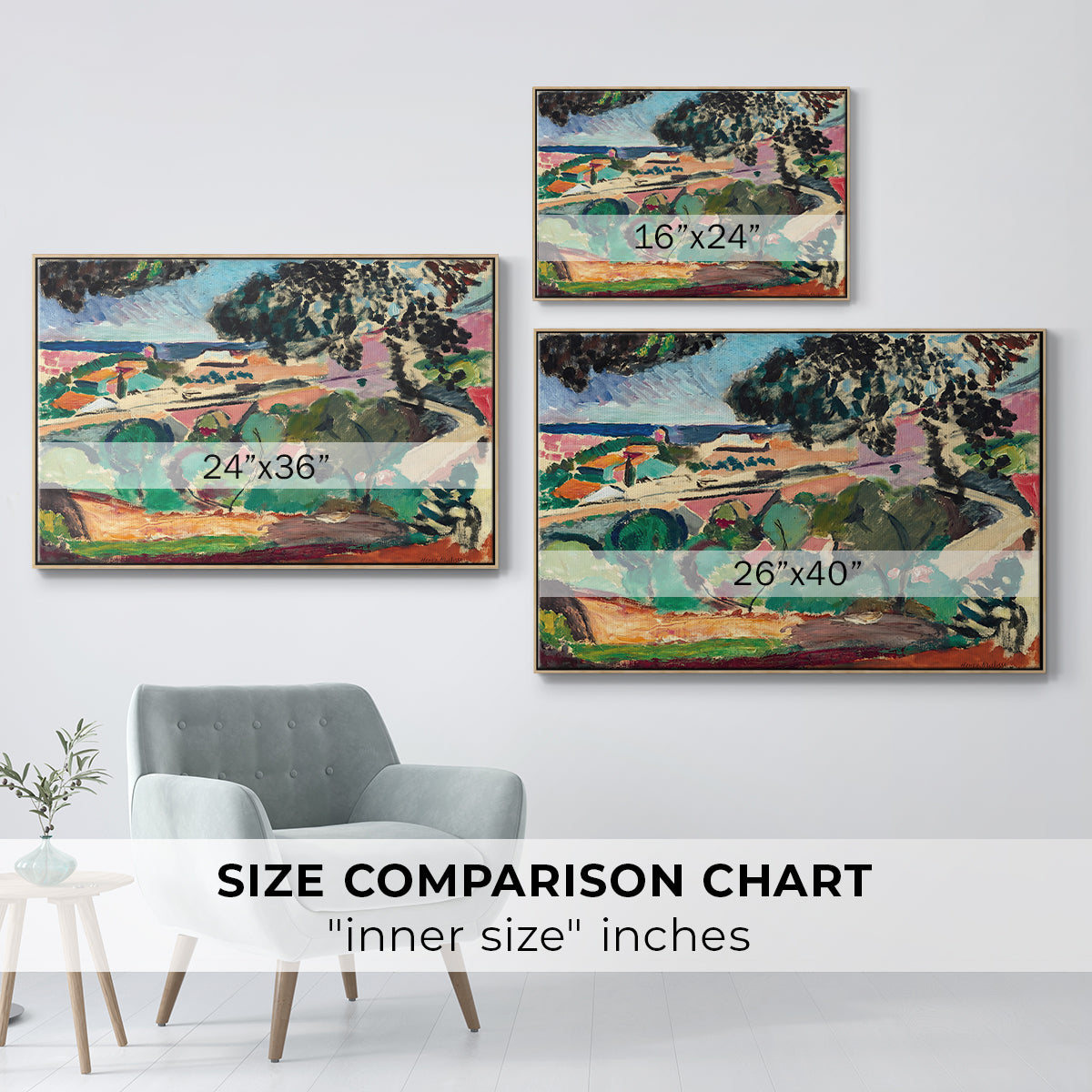 Landscape at Collioure, 1907 - Floater Framed Canvas Print