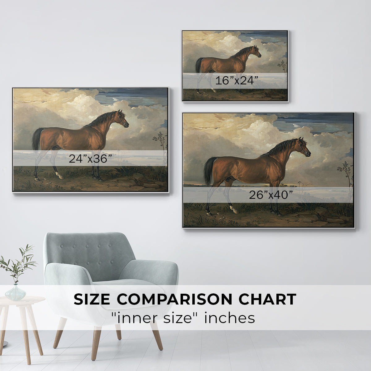 Eagle, A Celebrated Stallion, 1809 - Floater Framed Canvas Print