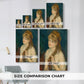 Size comparison chart for canvas art prints, showing multiple size options.