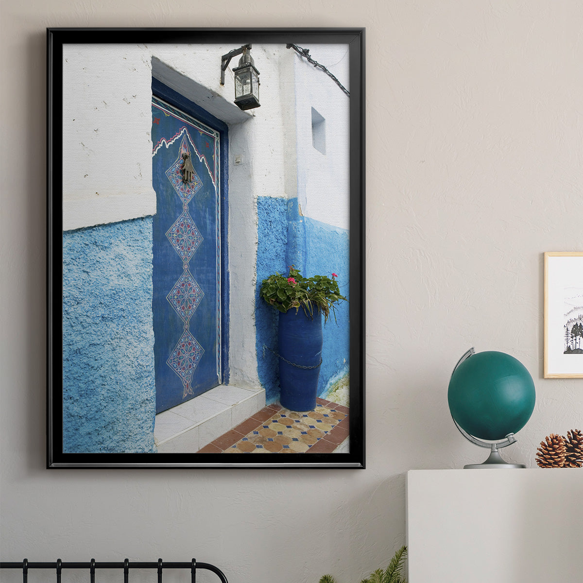 Morocco Door - Modern Framed Canvas Print