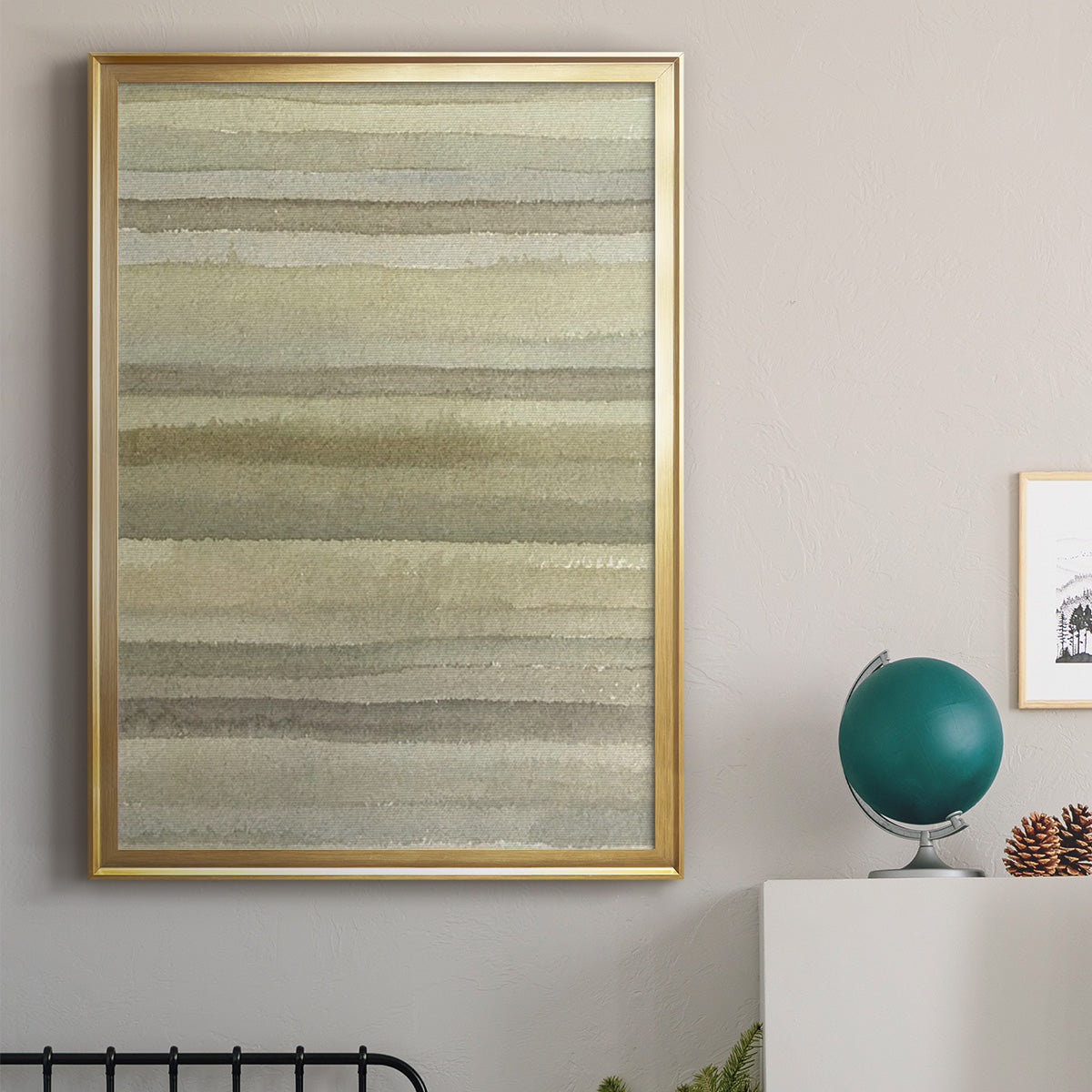 Lines in Neutral I - Modern Framed Canvas Print