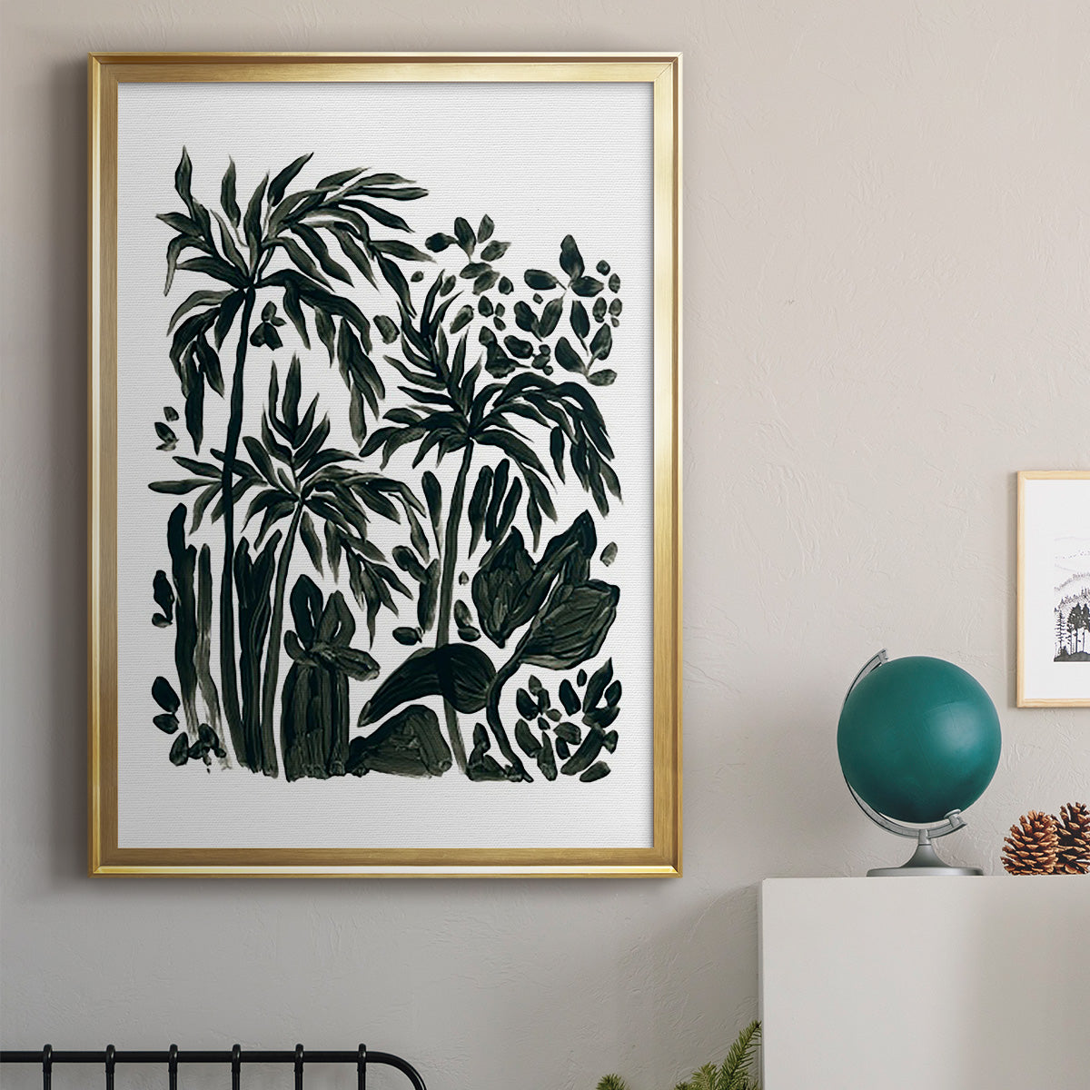 Ink Jungle III - Modern Framed Canvas Print