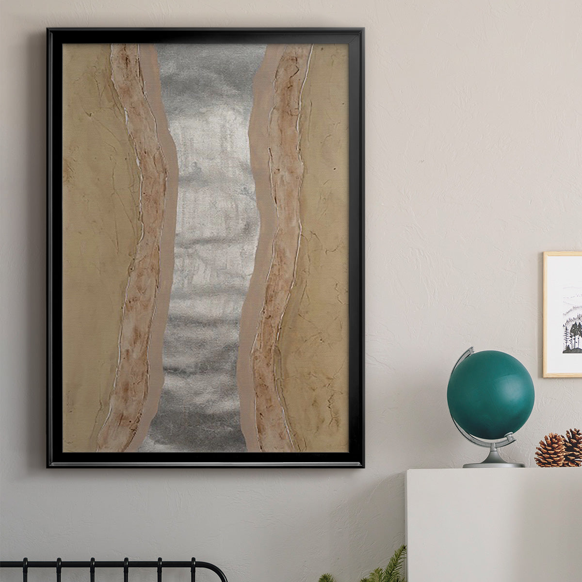 Silver Lake II - Modern Framed Canvas Print