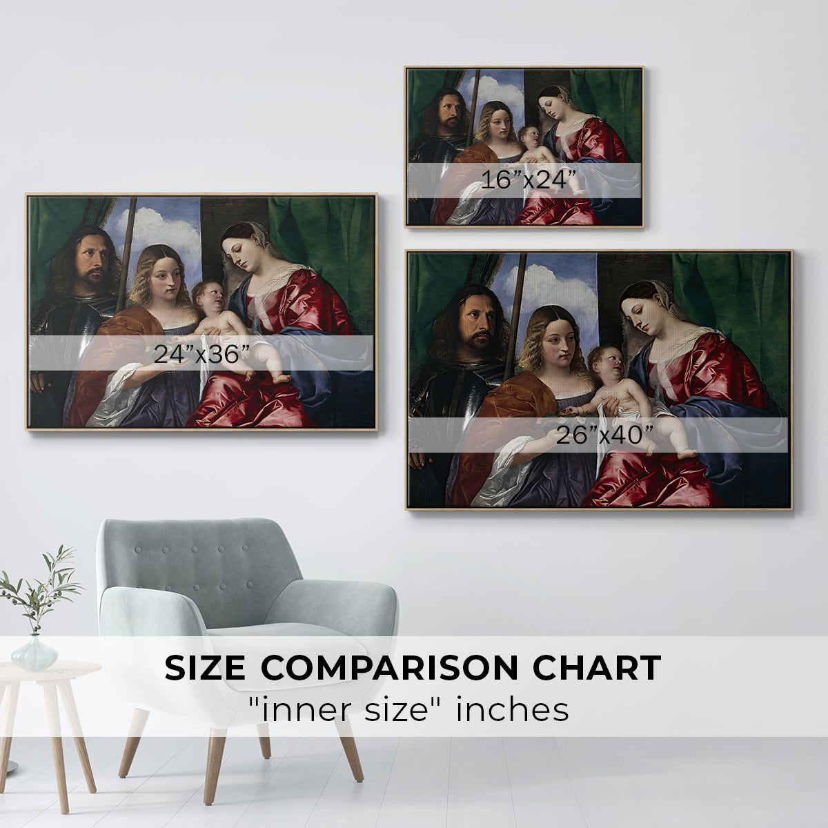 Madonna and Child with Saints Dorothy and George, c. 1516 - Floater Framed Canvas Print
