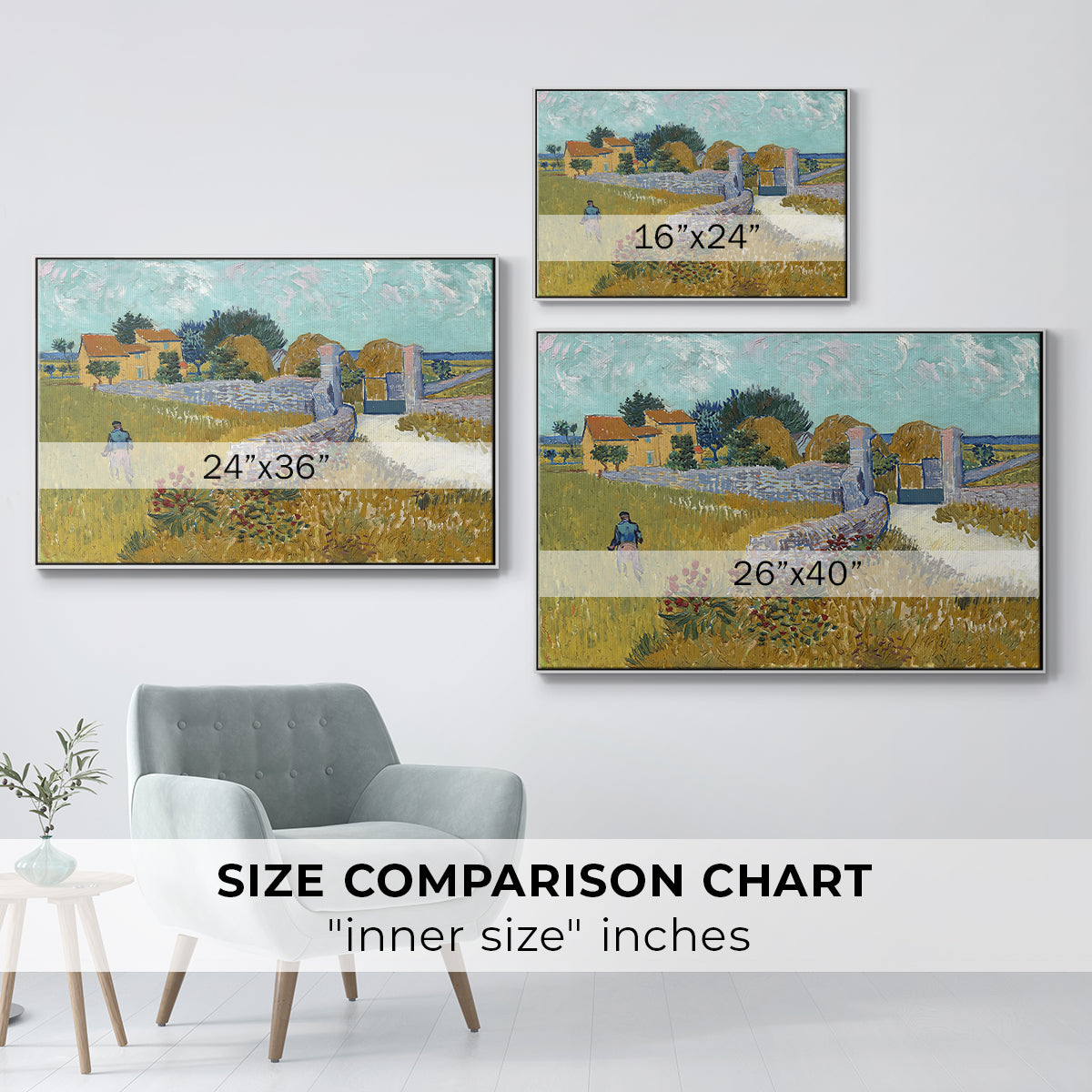 Farmhouse in Provence, 1888 - Floater Framed Canvas Print